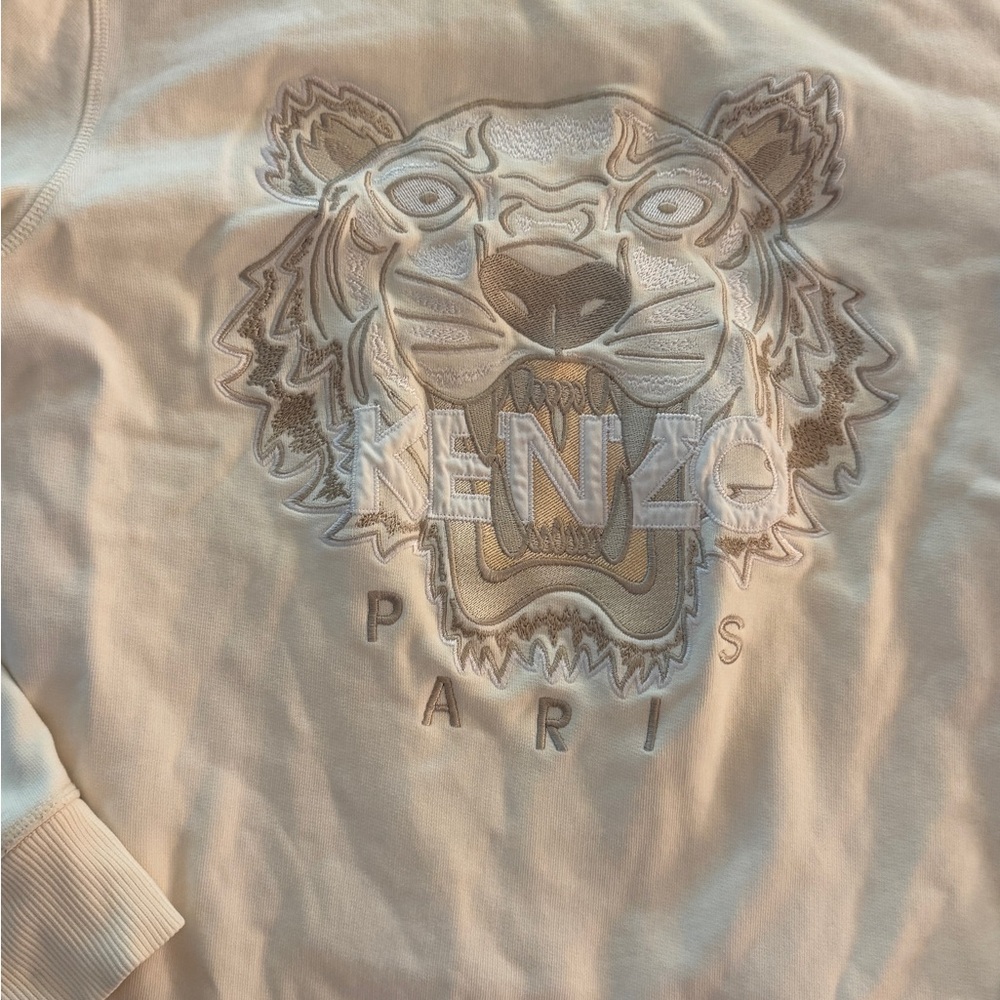 Kenzo Beige Tiger Embroidered Sweatshirt